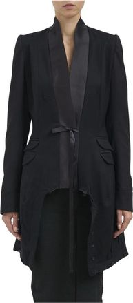 Marc Le Bihan Lange wollen blazer - Dames - Blazers - Zwart - M - Wol - Jassen