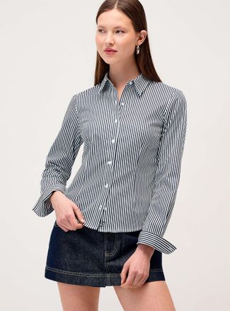Twik Womens Striped fitted poplin shirt