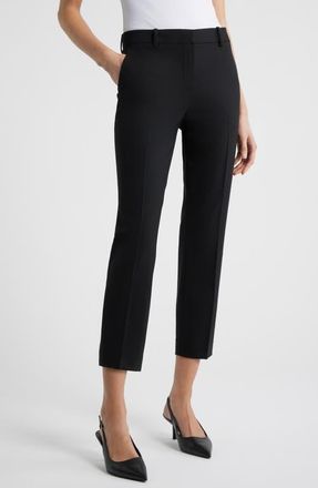 Theory Treeca Wool Blend Crop Pants in Black at Nordstrom, Size 00