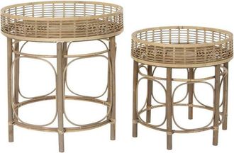 DKD Home Decor Mesa Auxiliar Dkd Home Decor Rat&aacute;n (2 Pcs) 8424001811298 S3015911 Dkd Home Decor