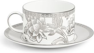 Wedgwood Silver Tonquin Teacup & Saucer 235ml 7.9floz