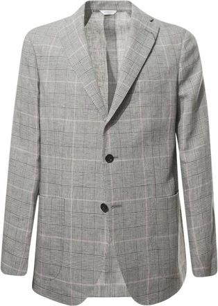 Boglioli Tweeknoopslinnen blazer - Heren - Blazers - Grijs - XL - Linnen - Jassen