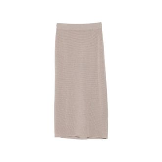 Alysi Knitted Silk Skirt - female - Alysi - Midi Skirts - Gray - XS - Skirts