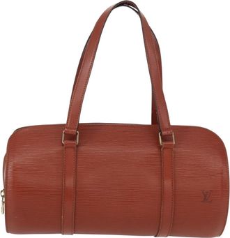 Louis Vuitton Soufflot Handbag Epi Leather Brown Leather Handbag (Pre-Owned)