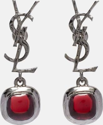 Saint Laurent Cassandre embellished drop earrings