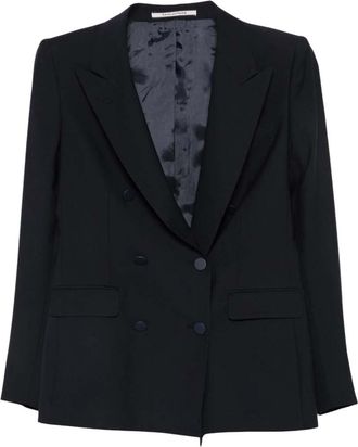 Tagliatore Blue Notched Lapel Blazer