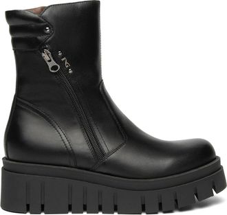 Nero Giardini Platform Bootie - Dames - Enkellaarsjes - Zwart - 41 EU - Leer - Schoenen