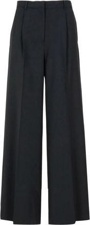 Msgm Wijde broek - Dames - Wijde Broeken - Zwart - L - Wol - Broeken