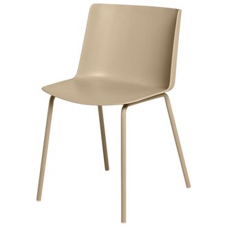 Koketto Home Silla de polipropileno con respaldo ergon&oacute;mico y patas de metal beige