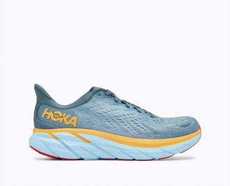 Hoka One One Mens Clifton 8 Running Shoes In Goblin Blue/mountain Spring