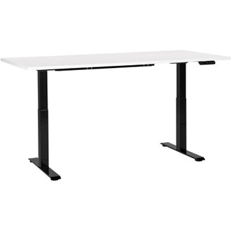 Beliani Beliani - Scrivania regolabile in altezza elettricamente bianco e nero 180 x 80 cm destines