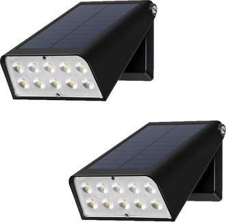 No Brand Foco Solar De 2 Piezas, Luz De Jard&iacute;n Impermeable, Se Enciende Autom&aacute;ticamente Al Anochecer, Aplique De Pared Exterior, Luz Blanca