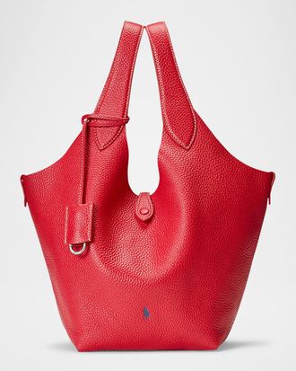 Polo Ralph Lauren Polo Play Medium Leather Tote Bag