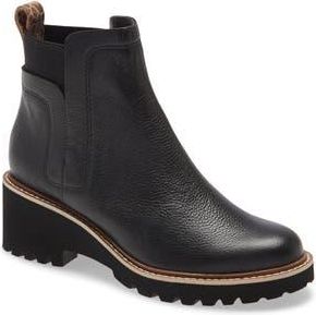Dolce Vita Huey H2O Waterproof Bootie in Black Leather H2O at Nordstrom Rack, Size 10.5