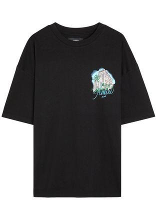 Amiri Hotel Printed Cotton T-shirt - Black - XL
