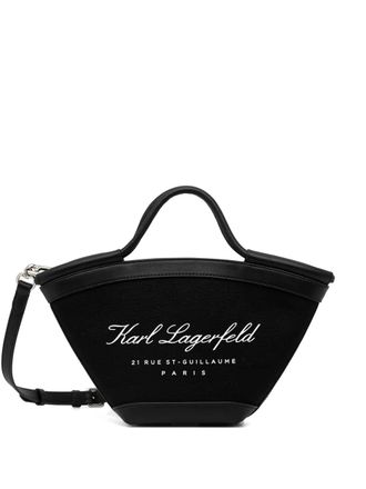 Karl Lagerfeld Trapezoidal Black Handbag with Structured Silhouette