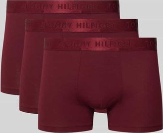 Tommy Hilfiger Slim Fit Trunks aus Modal-Mix im 3er-Pack in Bordeaux, Gr&ouml;&szlig;e XXL