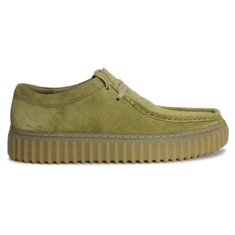 Clarks Torhill Lo Suede Mens Lace Up Shoes - Light Olive - Size:UK 10.5