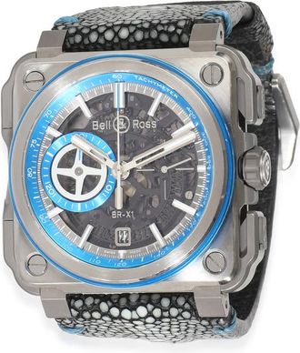Bell & Ross Pre-owned Bell and Ross Experimental Chronograph Skeleton Dial Mens Watch BRX1-AL-TI-BLU