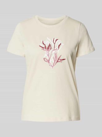 Tom Tailor Regular Fit T-Shirt aus reiner Baumwolle in Beige, Gr&ouml;&szlig;e S