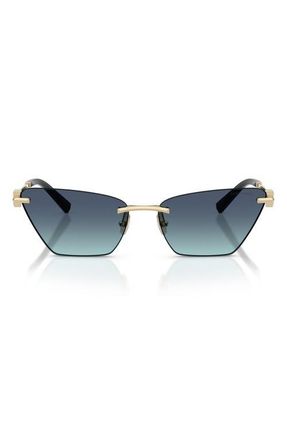 Tiffany & Co. 61mm Gradient Butterfly Sunglasses in Gold /Azure Gradient Blue at Nordstrom