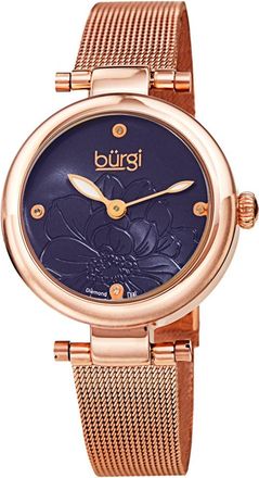 Bürgi Flower Marker Quartz Diamond Blue Dial Ladies Watch BUR260RGBU