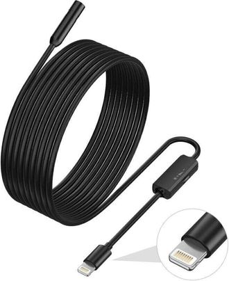 OEM Endoscopio Para Iphone, C&aacute;mara De Inspecci&oacute;n Ilihome Con Lente De 5,5 Mm, Cable Semirr&iacute;gido De 2 Metros, Boroscopio Ip68 Resistente Al Agua