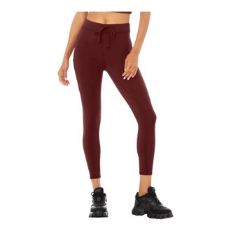 Alo Yoga 78 High waist Checkpoint Drawstring Waist Leggings in Cranberry