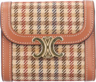 Celine Brown Tweed Wallet (Tri-Fold) (Pre-Owned)