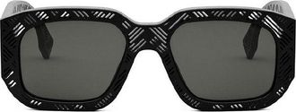 Fendi Square Full Rim Sunglasses - Black
