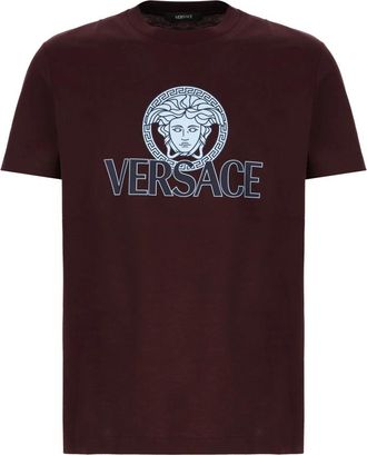 Versace Medusa Logo T-Shirt - Heren - T-shirts - Bruin - M - Katoen - Tops