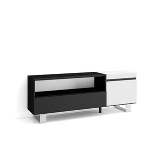 Skraut Home Skraut Home - Mueble Tv, Televisi&oacute;n, Muebles De Sal&oacute;n, Almacenaje, 150x57x35cm, Para Tv Hasta 65, Dise&ntilde;o Industrial, Estilo Moderno, Blanco Y Negro