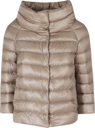 Herno Neutral Sofia Crater Neck Jewel Sleeves Polyamide Down Jacket