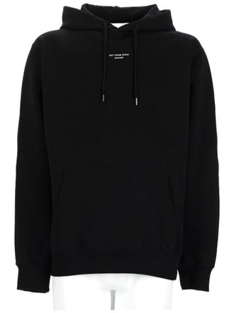 Dr&ocirc;le de Monsieur Black Adjustable Drawstring Logo Cotton Hoodie