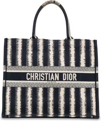 Dior Navy Striped Large Book Tote