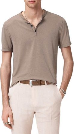 John Varvatos Duke Short Sleeve Henley in Haze Grey at Nordstrom, Size Xx-Large