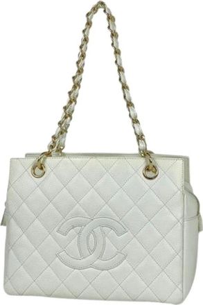 Chanel Pre-owned Matelasse Shoulder Bag - Dames - Vintage Shopper - Wit - ONE Size - Leer - Vintage