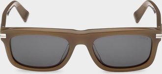 Ermenegildo Zegna Men & apos;s Acetate Rectangle Sunglasses