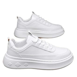 Generic ZBDP Increase Height Men Shoes The Breathable Thick Sole Sneakers Casual White Shoes