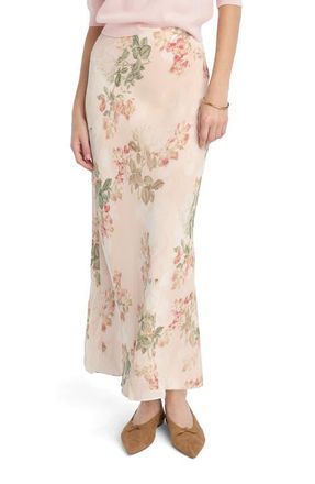 Favorite Daughter The Favorite Floral Maxi Skirt in Light Peach Rose G at Nordstrom, Size Large