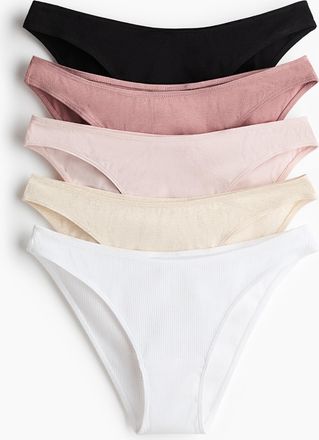 H&M 5er-Pack Baumwollslips - White