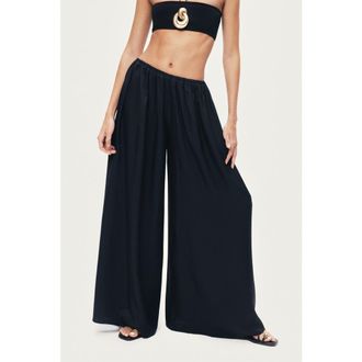 Nocturne Elasticated Wide-Leg Pants in Black at Nordstrom, Size Medium