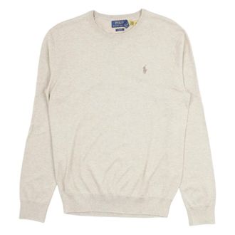Polo Ralph Lauren Round-neck Knitwear, male, Beige, Size: S Pony-embroidered Sweater