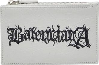 Balenciaga Pre-owned Wallets, female, White, Size: ONE SIZE Pre-owned DIY Metal Leather Card Case