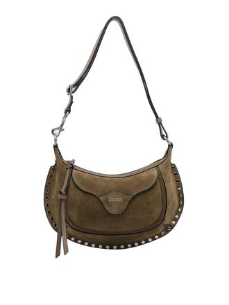 Isabel Marant Taupe Oskan Moon Suede Shoulder Bag