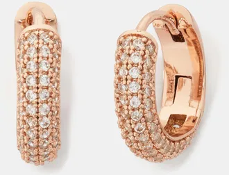 Kate Spade New York Womens Brilliant Statements Pav&eacute; Mini Huggie Earrings
