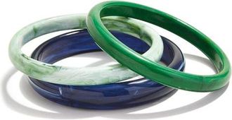 BaubleBar Raven Set of 3 Bangle Bracelets in Green/blue Multi at Nordstrom