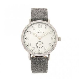 Elevon Watches Northrop Wool-Overlaid Leather-Band Watch in Grey/white at Nordstrom