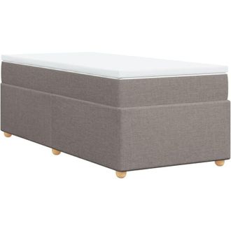 vidaXL Cama Box Spring Con Colch&oacute;n Tela Gris Taupe 80x200 Cm Vidaxl