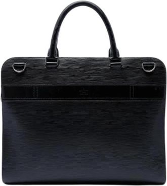 Louis Vuitton Pre-owned Bassano GM - Heren - Vintage Handtas - Zwart - ONE Size - Leer - Vintage